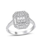 0.45 Karat Baget Pırlanta Yüzük  (H-I VS/2Sıra)